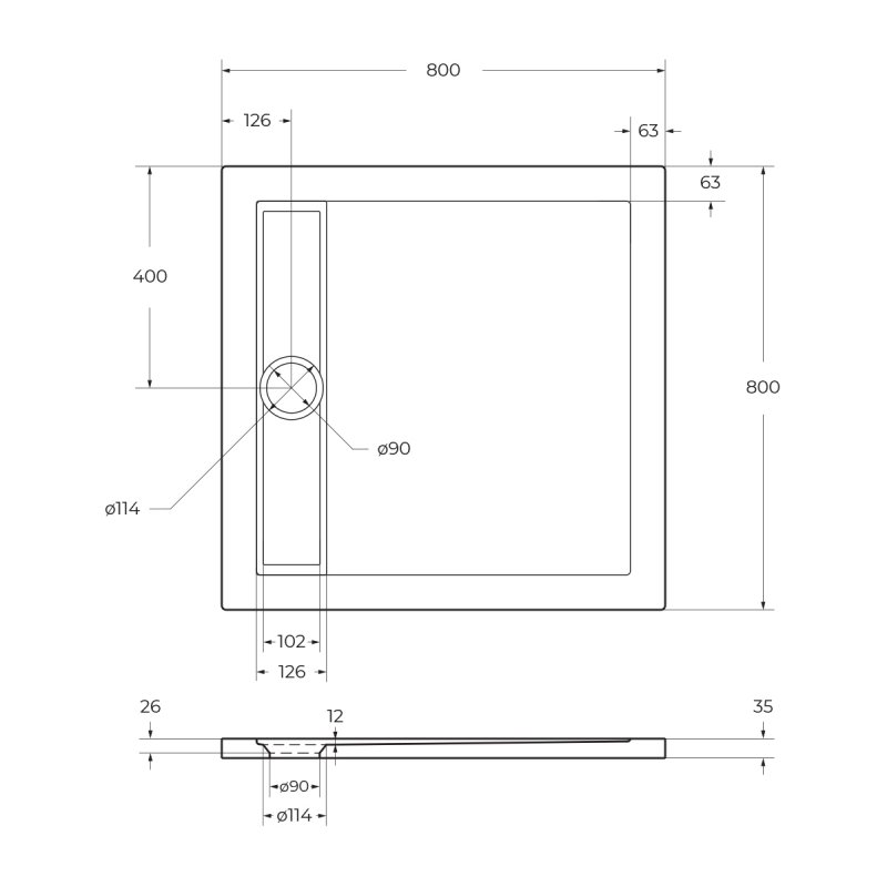 Поддон для душа BelBagno Due TRAY-BB-DUE-A-80-4-W0 80x80 белый