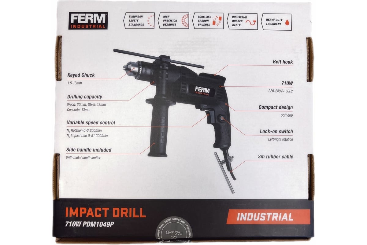 Ударная дрель Ferm PDM1049P