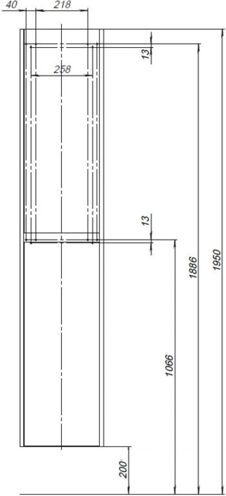 Шкаф-пенал Aquanet Nova Lite 35 см, дуб крафт 00287905