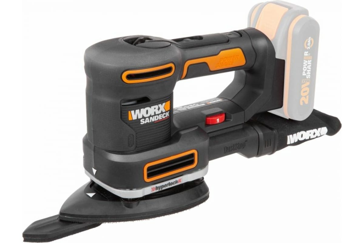 Аккумуляторная виброшлифмашина Worx WX820.9