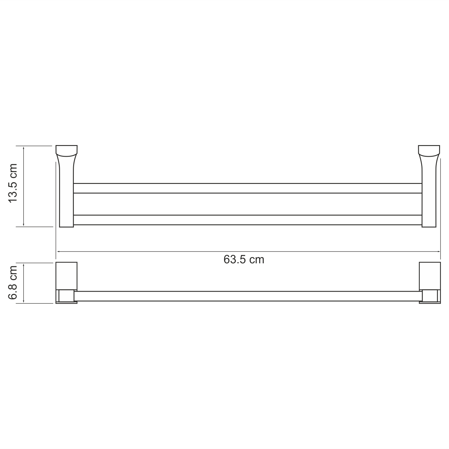 Полотенцедержатель WasserKRAFT Leine K-5040WHITE двойной