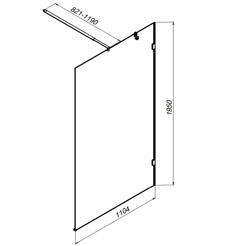 Душевая перегородка Am.Pm X-Joy W94WI-110-F1-MTE 110x195 матовый хром, прозрачное