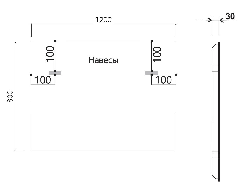 Зеркало Vincea VLM-3VN120B-2 120x80 см, сенсорный выключатель и диммер, антипар, черный