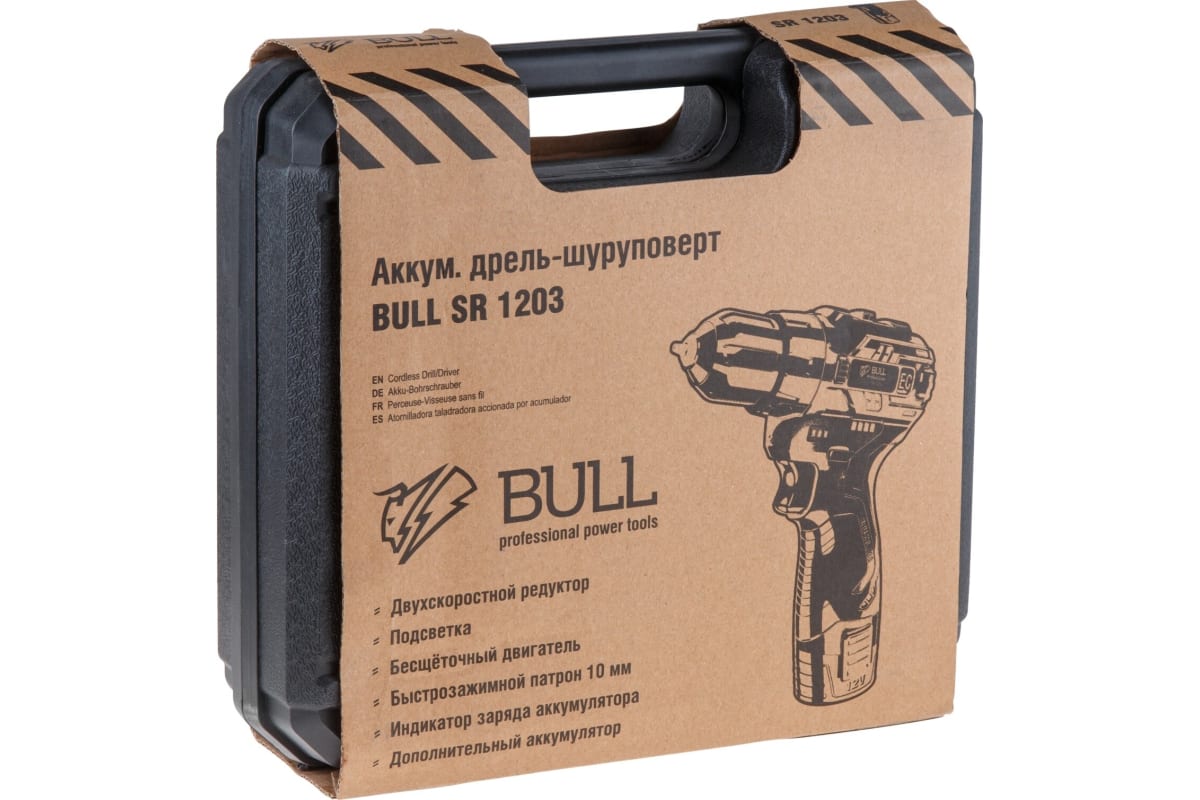 Аккумуляторная дрель-шуруповерт Bull SR 1203 0329108