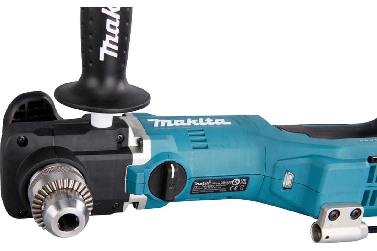 Аккумуляторная угловая дрель Makita DDA450ZK