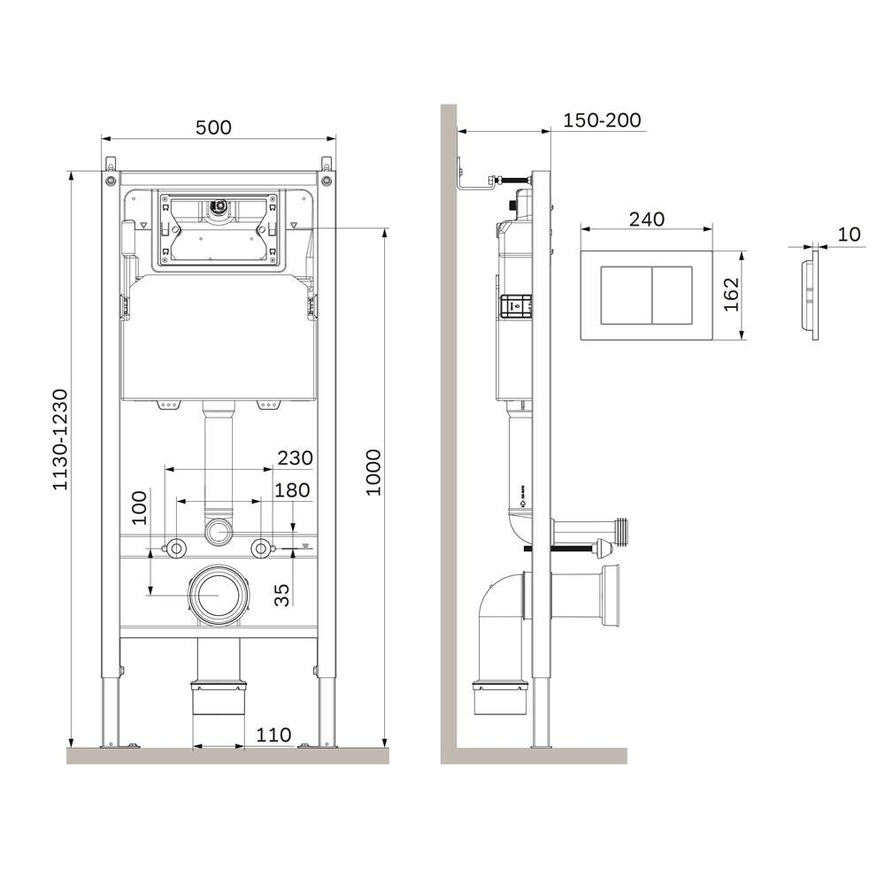 Инсталляция для унитаза Am.Pm PrimeFit I012709.0201 с клавишей, белый