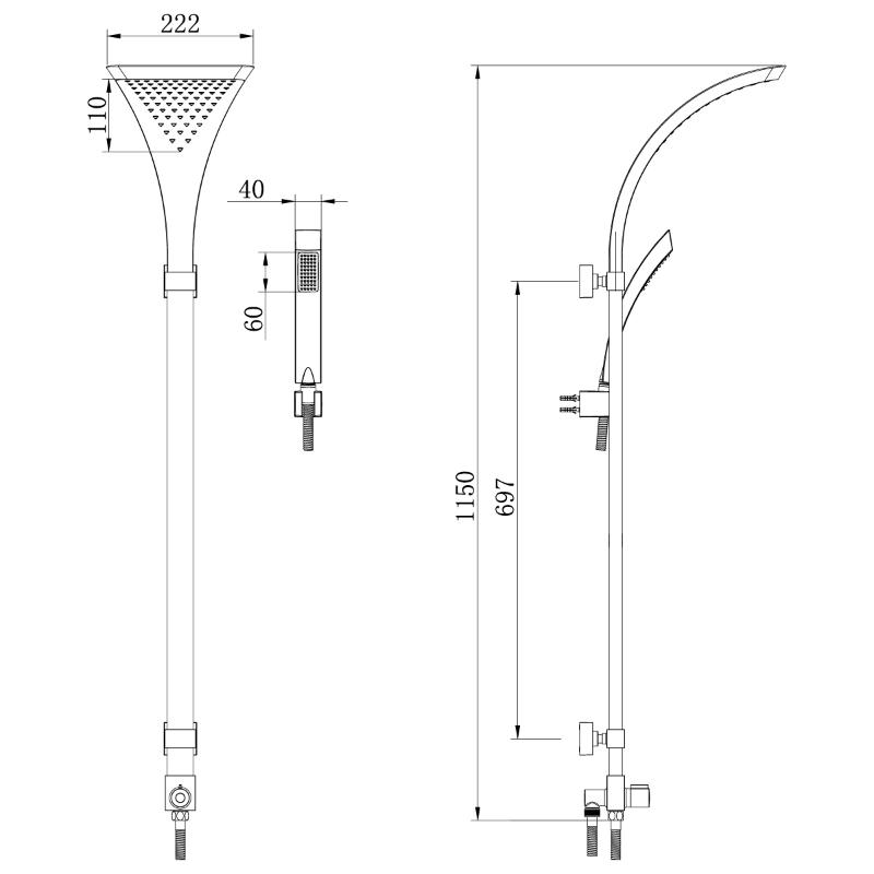 Душевая стойка Lemark LM8807C