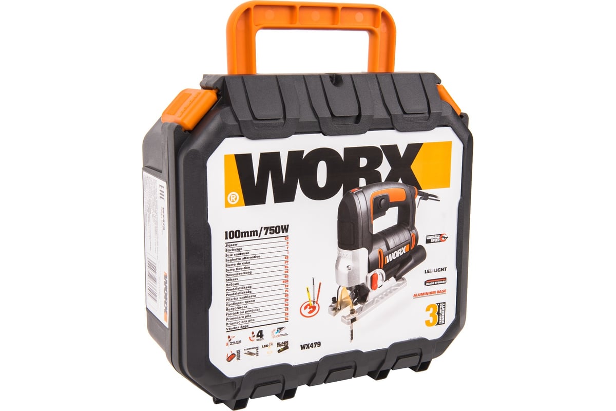 Электрический лобзик Worx 750 Вт, кейс WX479