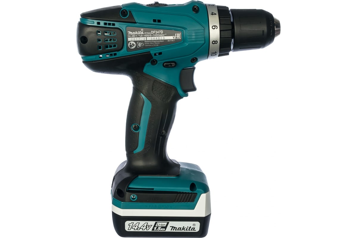 Аккумуляторная дрель-шуруповерт Makita DF347DWLE + фонарь