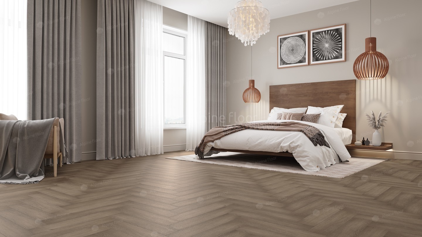 SPC ламинат Alpine Floor Parquet LVT Дуб Насыщенный 590x118x2,5 мм, ECO 16-7