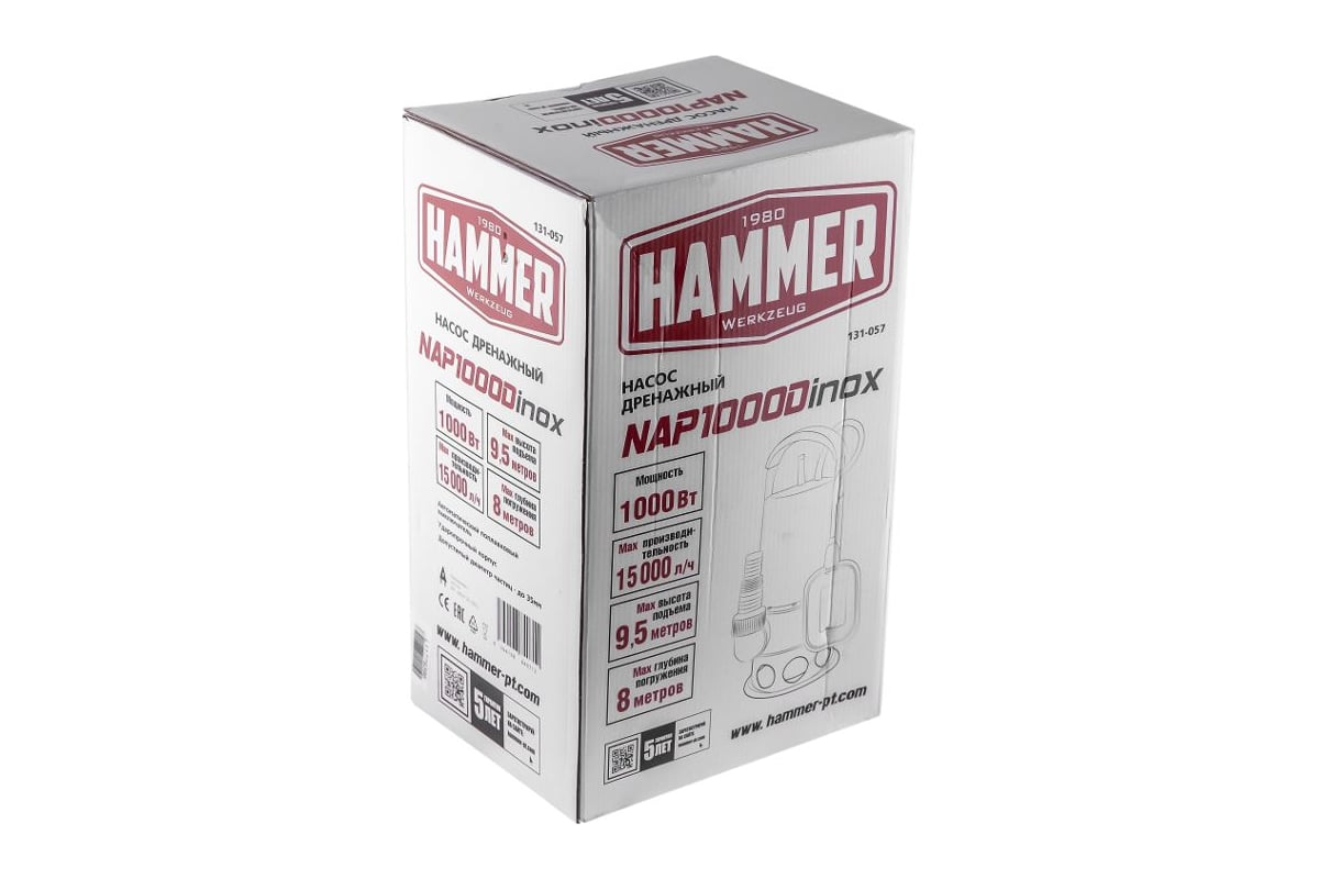 Дренажный насос Hammer NAP1000DInox 642893