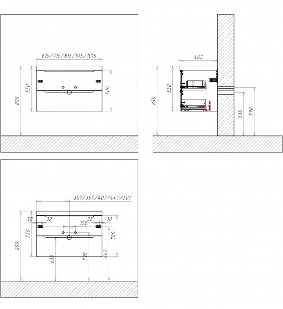 Мебель для ванной BelBagno Etna 100x46x50 см Rovere Bianco