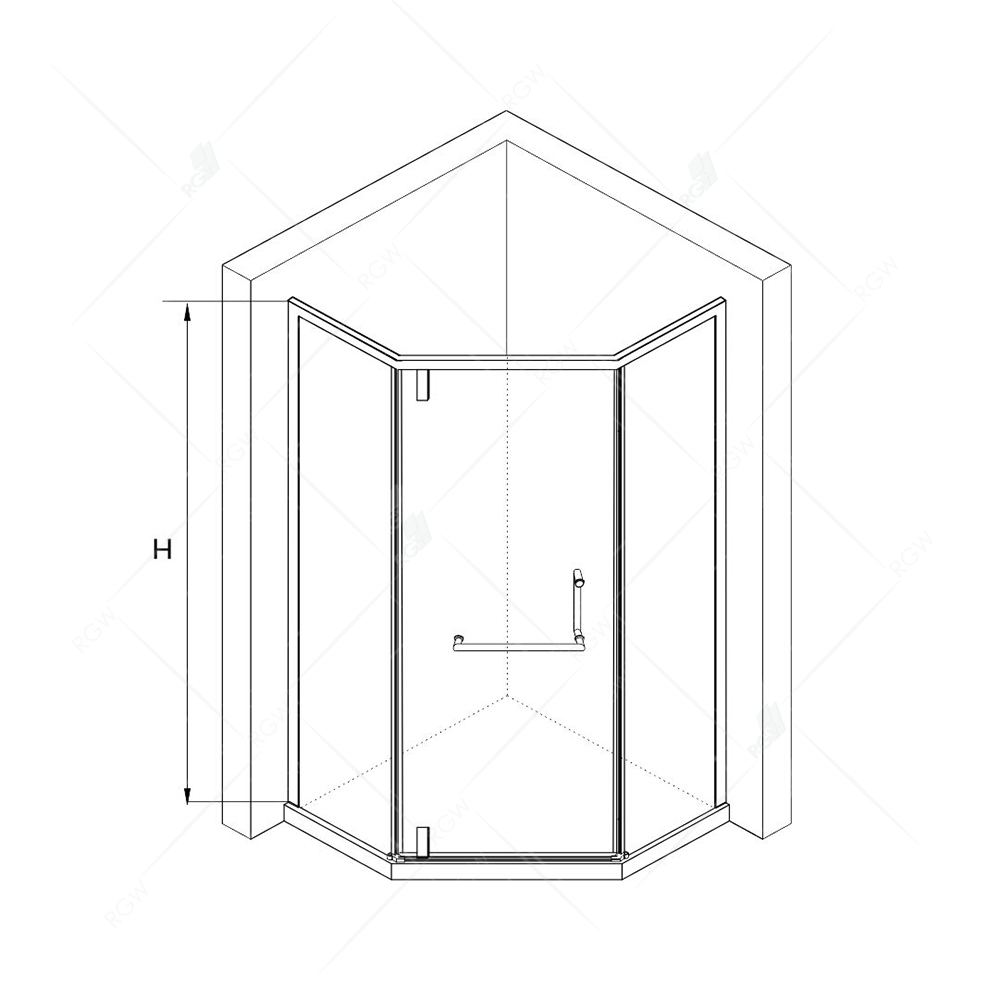 Душевой уголок RGW Hotel HO-084G 90x90 золото, сатинат