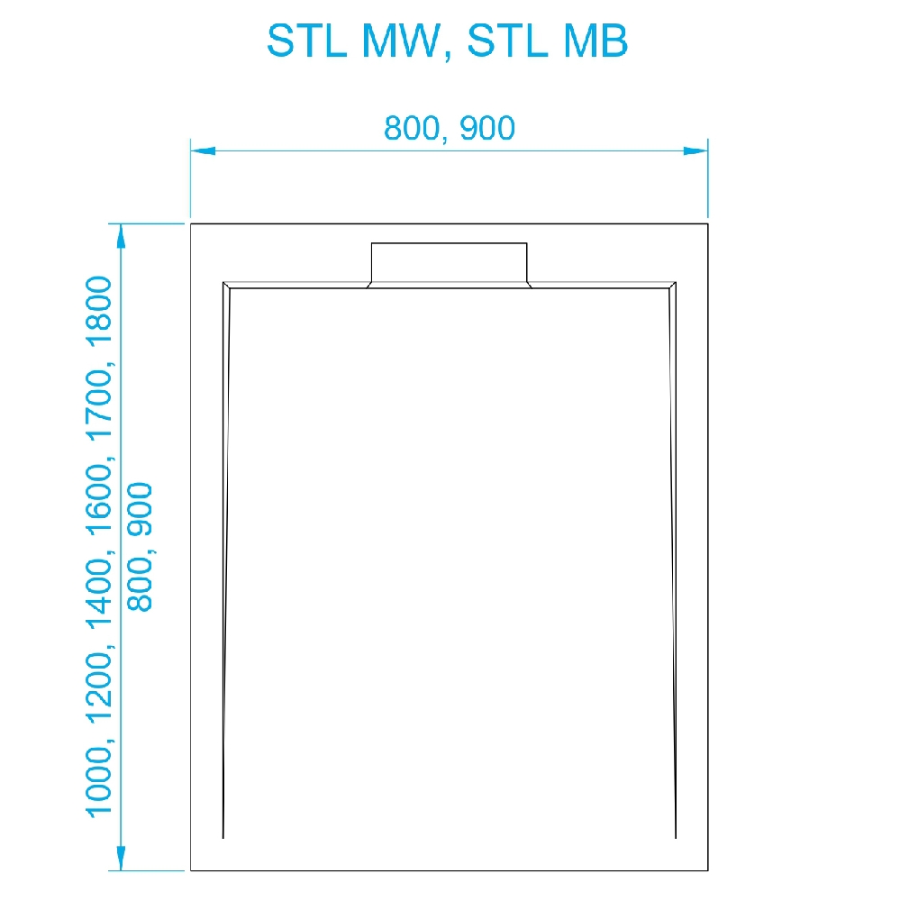 Поддон для душа RGW STL MB 80x170 52212817-14, черный мрамор