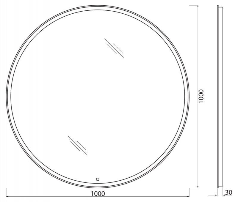 Зеркало BelBagno SPC-RNG-1000-LED-TCH-WARM 100x100 см антипар