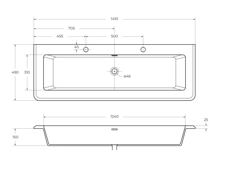 Тумба с раковиной Cezares Stylus 140 см