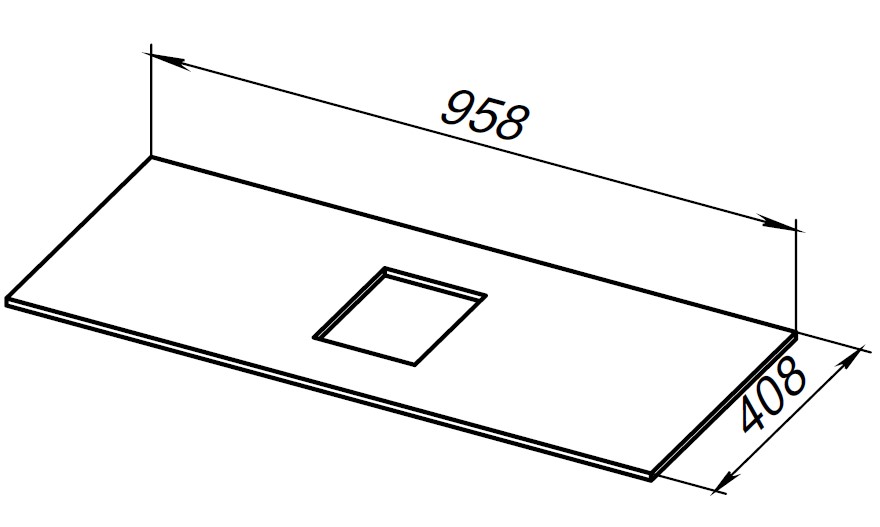 Столешница Allen Brau Priority 100 см grey structure, 1.31011.G-S