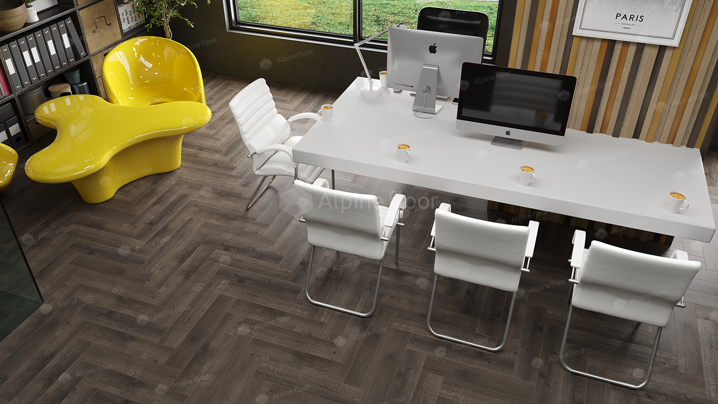 SPC ламинат Alpine Floor Parquet LVT Дуб Антарес 590x118x2,5 мм, ECO 16-19