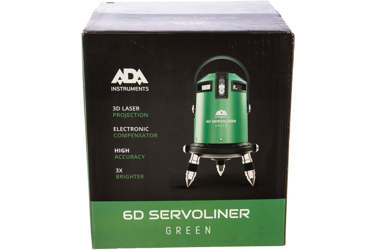 Лазерный уровень ADA 6D SERVOLINER GREEN А00500