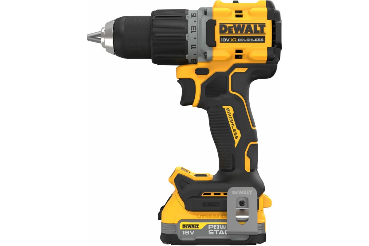 Бесщеточная дрель-шуруповерт DeWalt 2 скорости, 2 АКБ 18 В XR Li-Ion DCD800E2T-QW