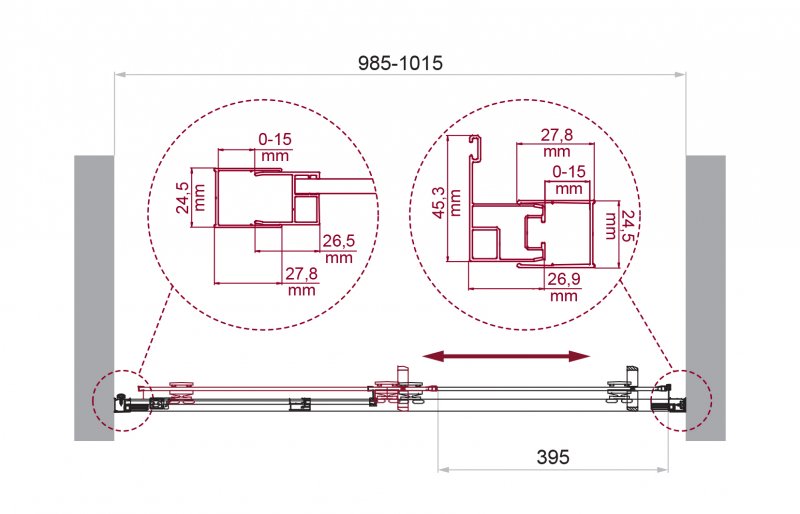 Душевая дверь BelBagno LUCE-BF-1-100-C-Cr 100x195 прозрачная, хром