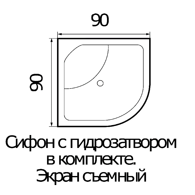 Поддон для душа Wemor 90/40 C 90x90