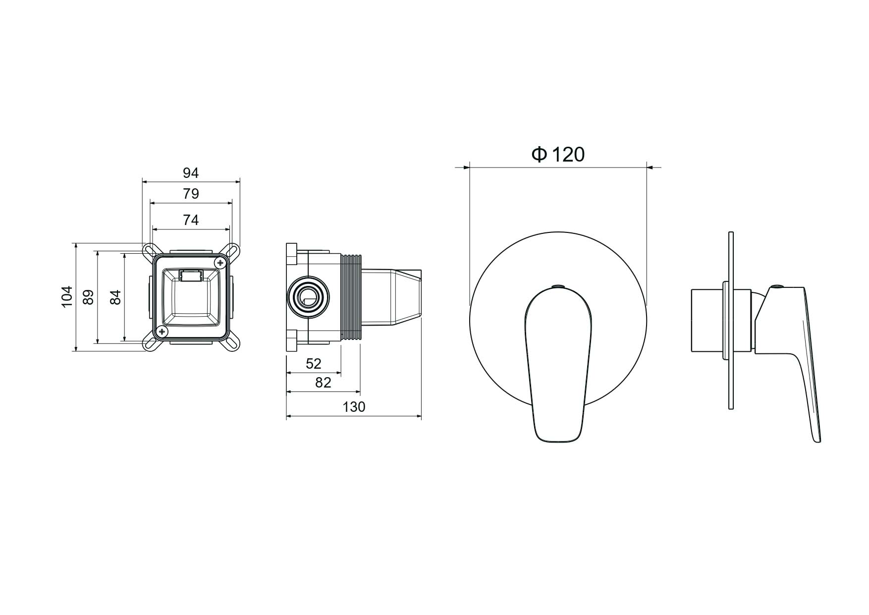 Смеситель для душа Aquatek Бетта AQ1166BGM шлифованный черный хром