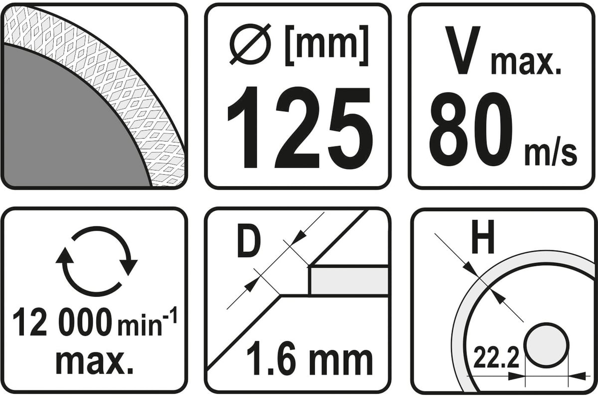 Диск алмазный для плитки, 125мм Yato YT-59972