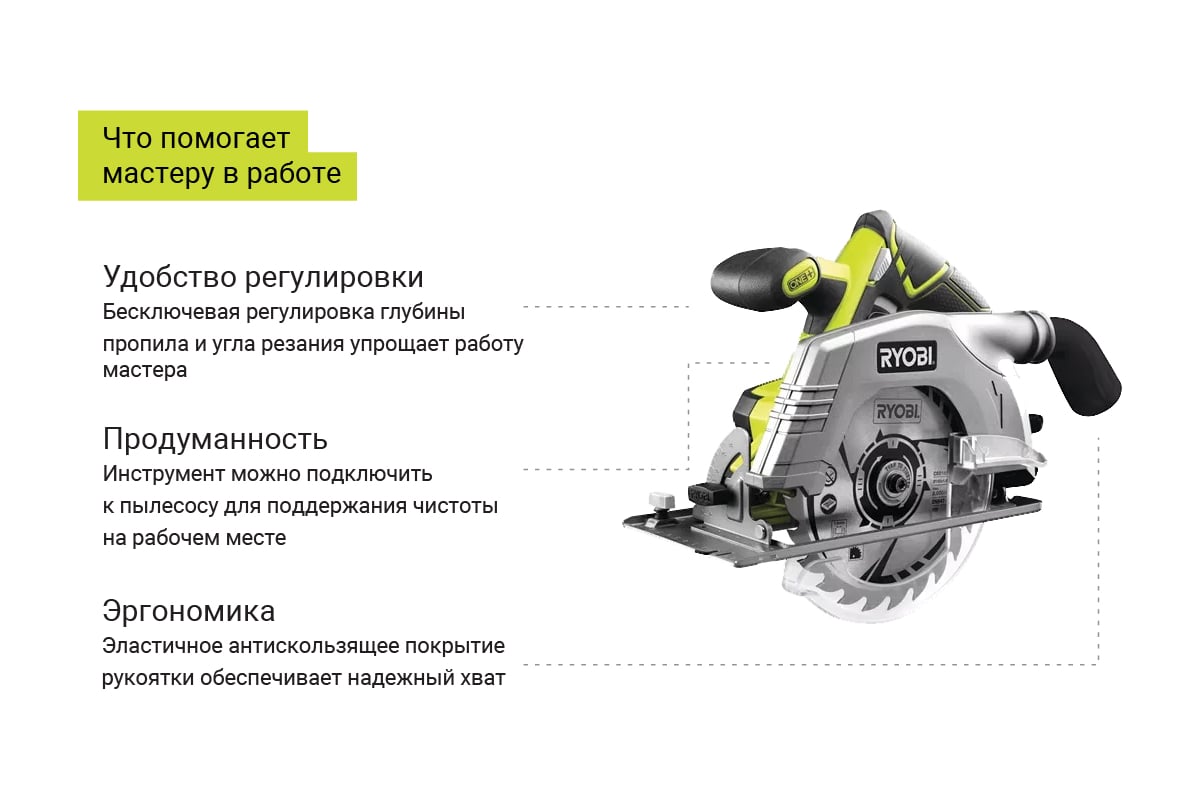 Дисковая пила Ryobi ONE+ R18CS-0 5133002338