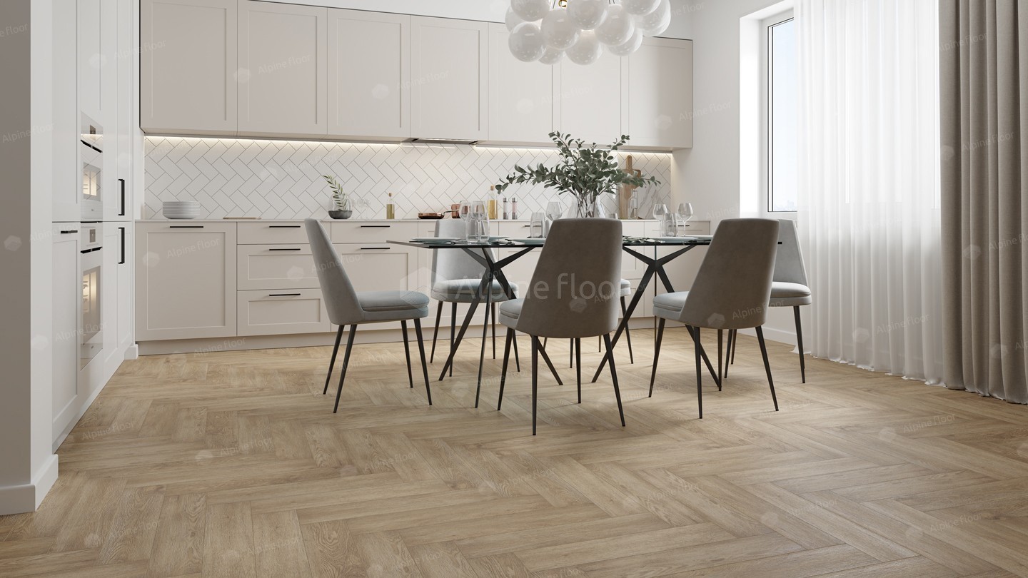 SPC ламинат Alpine Floor Parquet LVT Дуб Ваниль Селект 590x118x2,5 мм, ECO 16-3