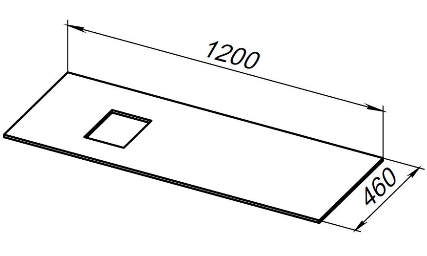 Столешница Allen Brau Infinity 120 см левая, graphite structure, 1.21015.GR-S