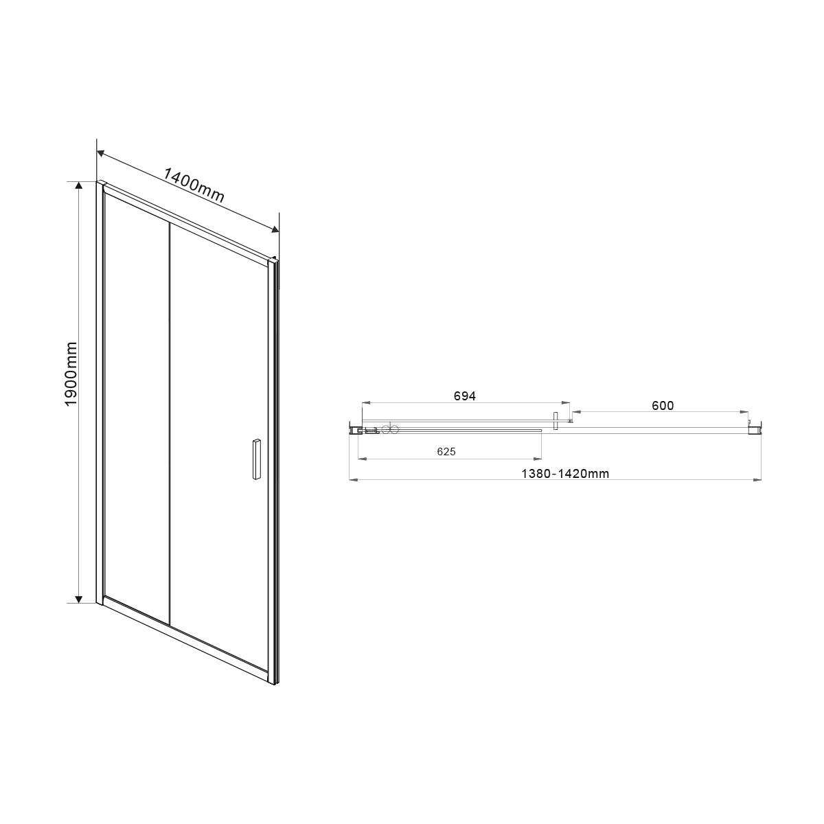 Душевая дверь Vincea Garda VDS-1G140CH 140x190 хром, шиншилла