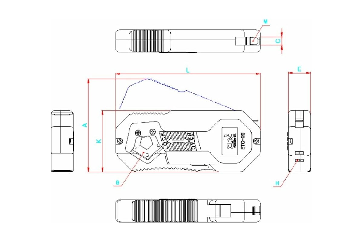 Ножницы для пневмотрубки CDC Pneumatics ETC-20