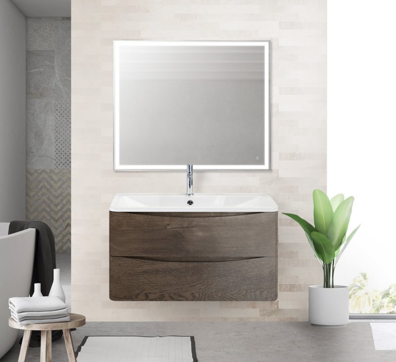 Тумба с раковиной BelBagno Acqua 90 см Robere Nature Grigio