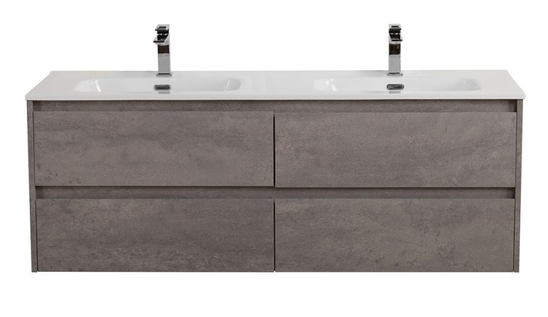 Тумба с раковиной BelBagno Kraft 120 см, 4 ящика Cemento Grigio