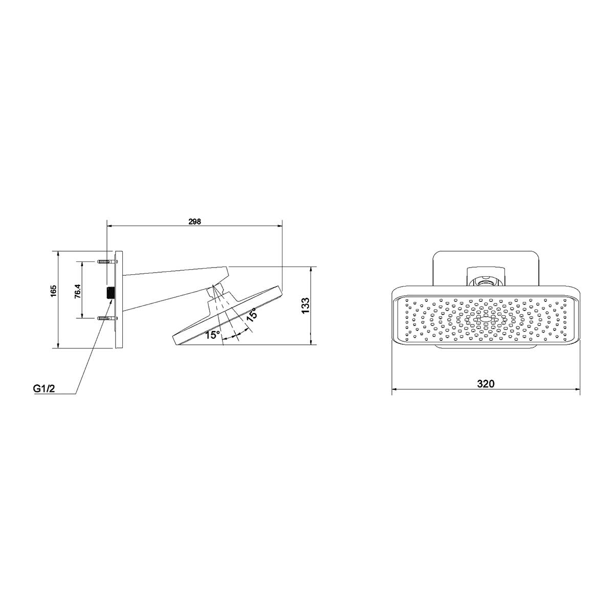 Верхний душ Vincea Inspire VSHD-3I4CMB черный матовый