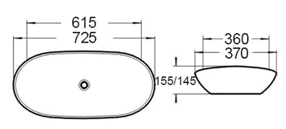 Раковина Vincea VBS-508MA 72.5 см антрацит матовый