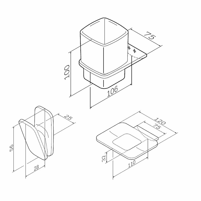 Набор аксессуаров для ванной комнаты Am.Pm Inspire V2.0 AK50B1003B черный матовый