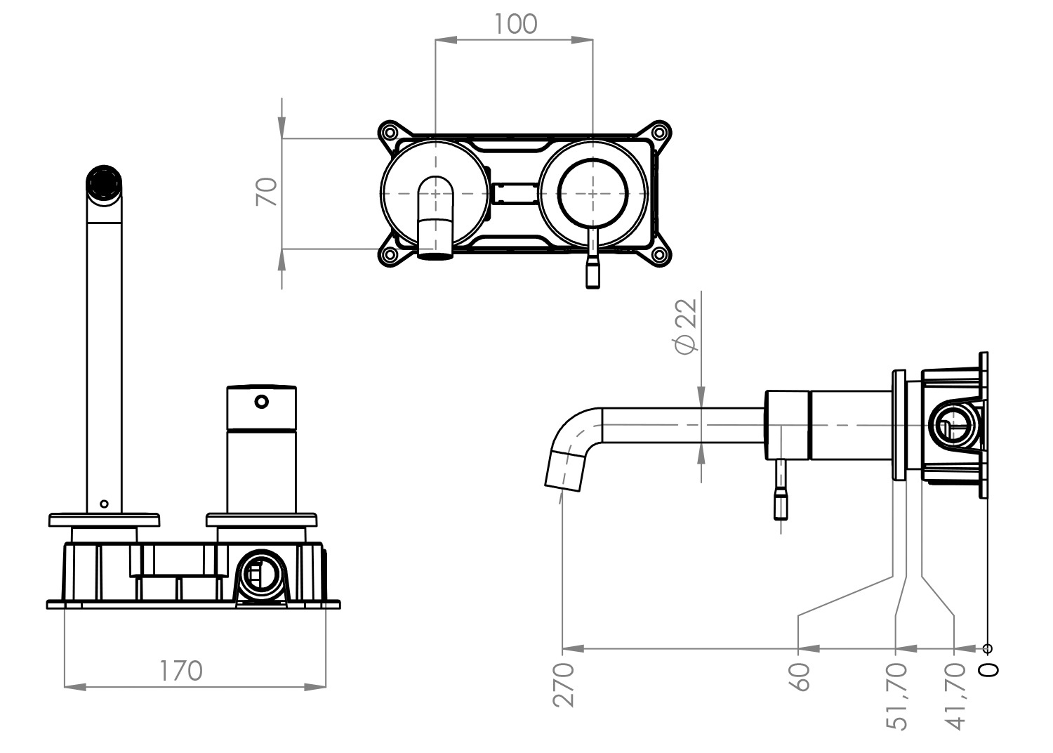 Смеситель для раковины Teska Atlas E5706 хром