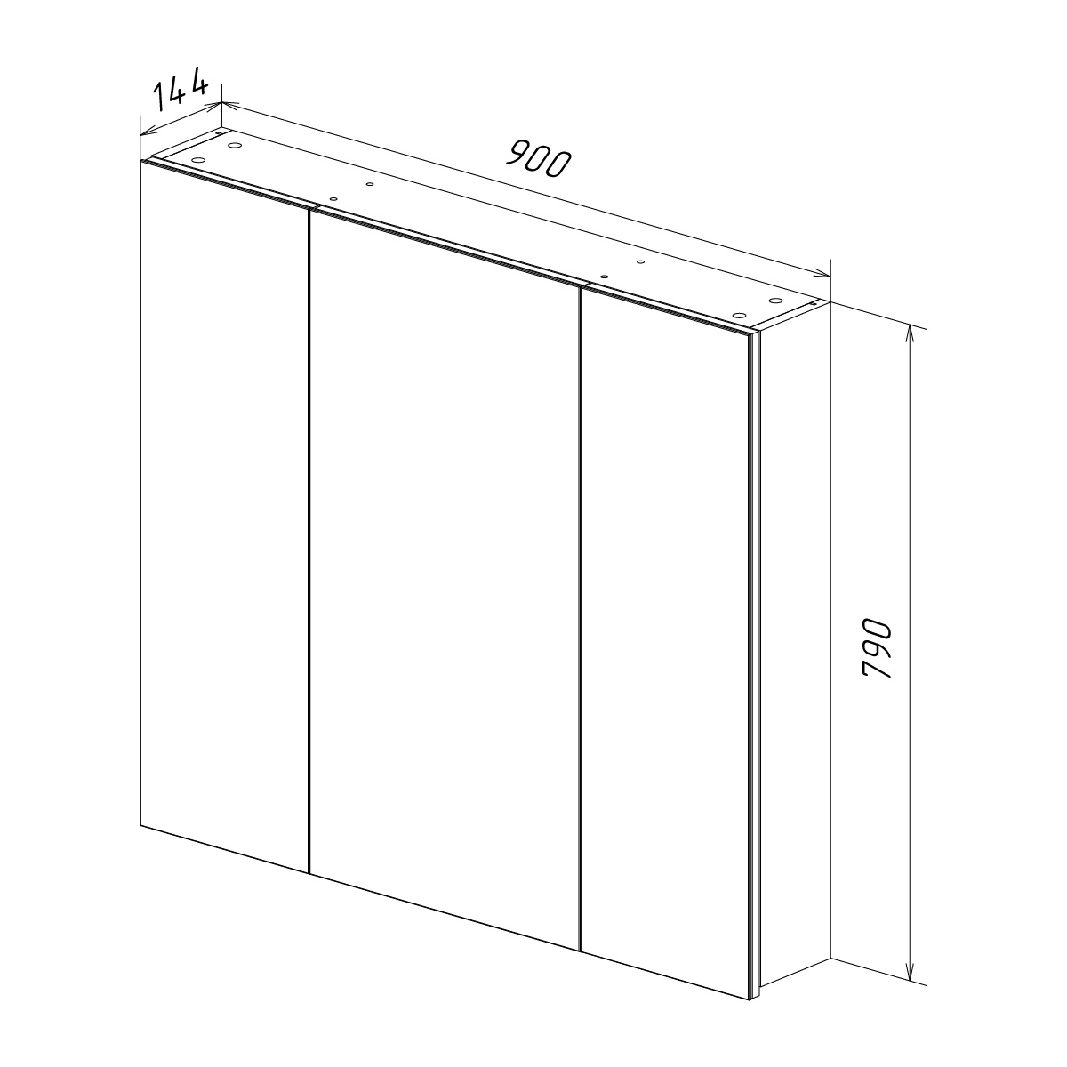 Зеркальный шкаф Lemark Universal 90x80 LM90ZS-U, белый глянец