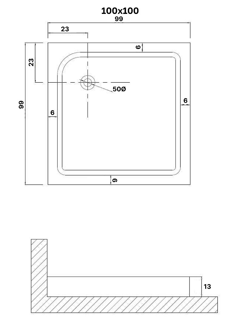 Поддон для душа Niagara Eco NG-P1010-14Q 100x100 белый