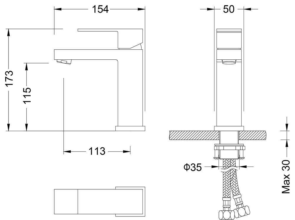 Смеситель для раковины Timo Selene 2061/03F черный матовый