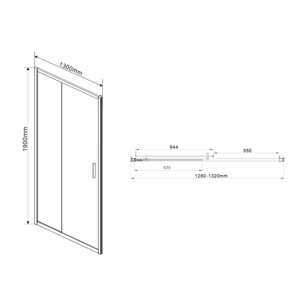 Душевая дверь Vincea Garda VDS-1G130CLB 130x190 черный, прозрачная