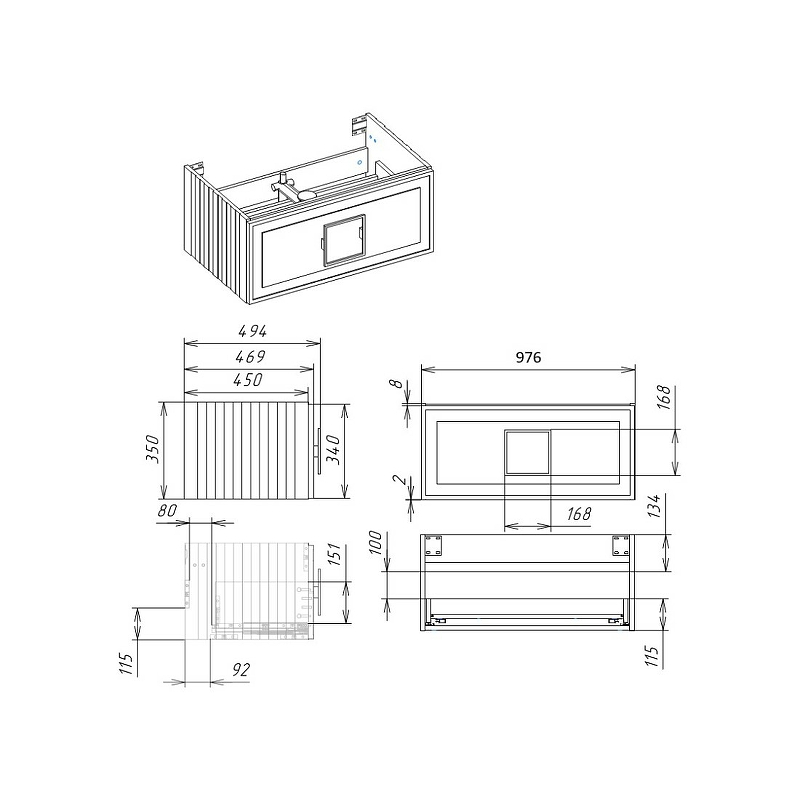 Мебель для ванной La Fenice Cubo 100 см белый матовый