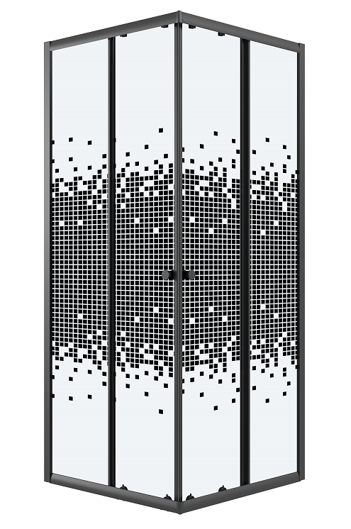 Душевой уголок Niagara Eco NG-1009-14QBLACK 90x90 стекло с рисунком мозаика, черный