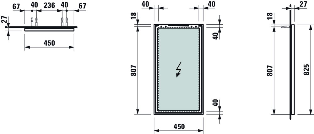 Зеркало Laufen Frame 25 4.4740.0.900.144.1 45 см