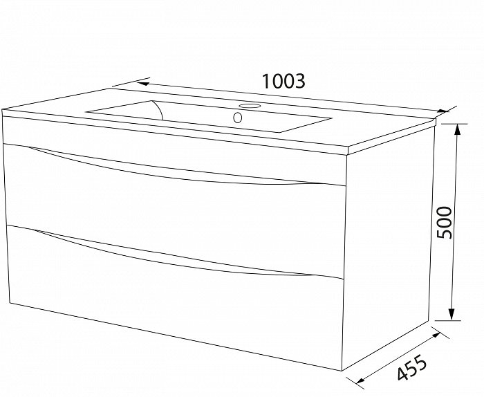 Тумба с раковиной Iddis Cloud 100 см подвесная CLO10W1i95K, белый