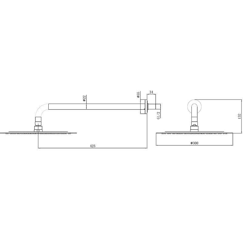 Верхний душ Allen Brau Priority 5.31A17-MG графит брашированный