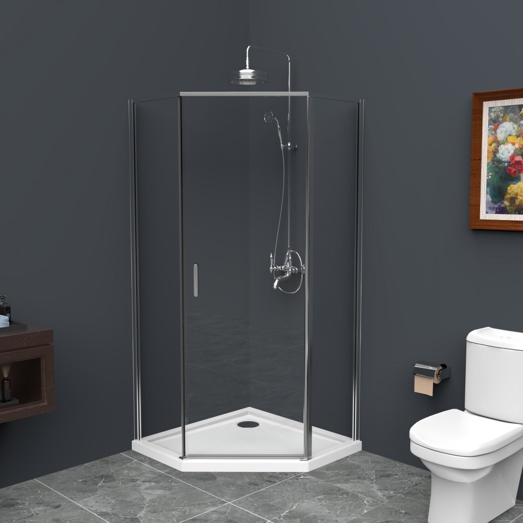 Душевой уголок BelBagno UNO-195-P-1-90-C-Cr 90x90 прозрачный