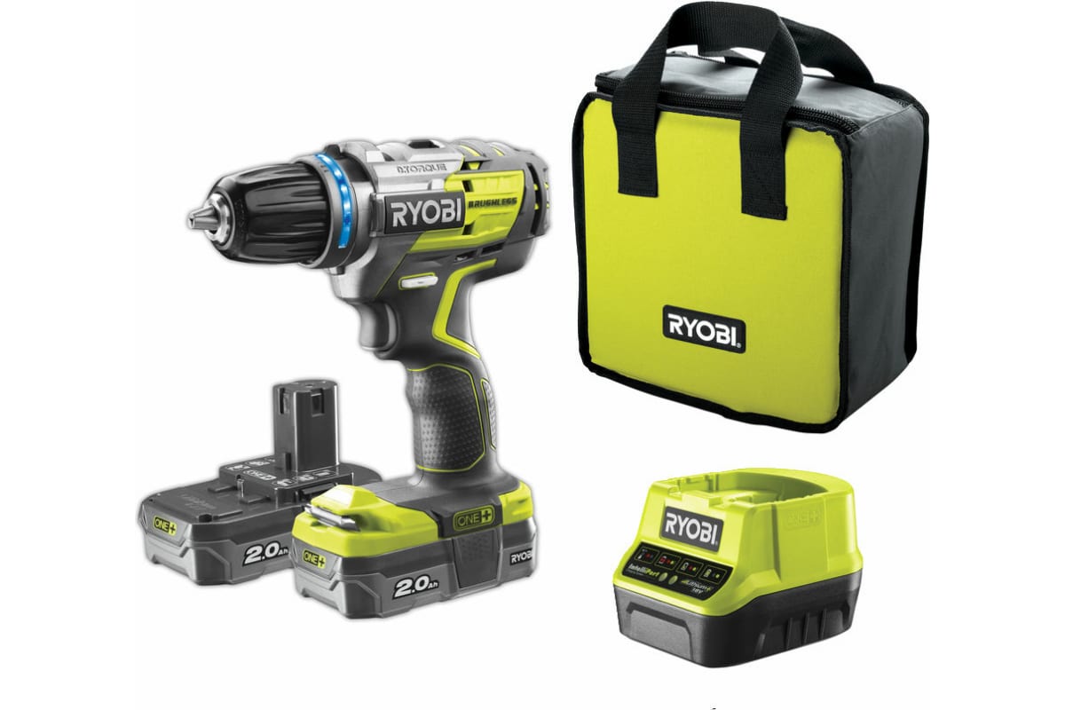 Бесщеточная дрель-шуруповерт Ryobi ONE+ R18DDBL-220S 5133003435